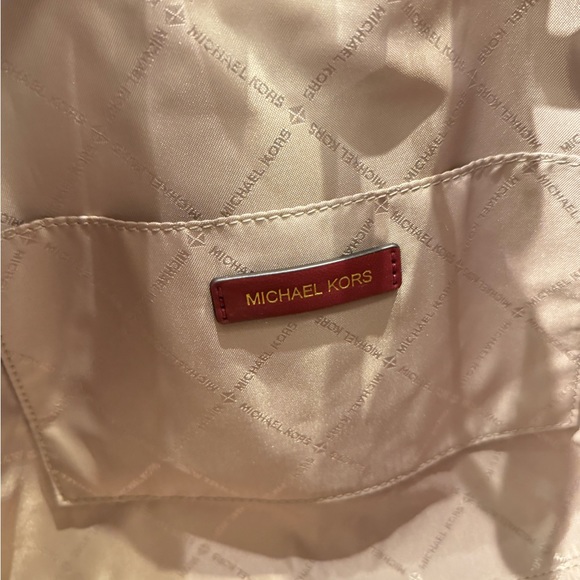 Michael Kors Mina Large Chain Shoulder Pebbled Leather Bag Dark Cherry - Picture 9 of 14